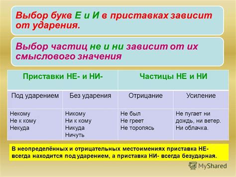 Примеры сочетания частиц "не" и "ни" в составных словах и словосочетаниях