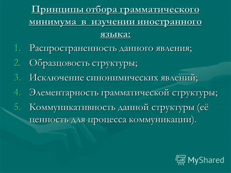 Принципы и компоненты грамматической структуры в русской речи