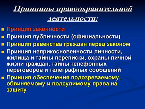 Принципы функционирования правоохранительных органов