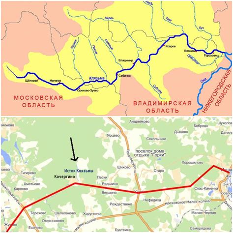 Протяженность и особенности русла реки Клязьма