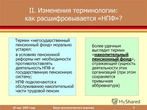 Процесс изменения НПФ при необходимости