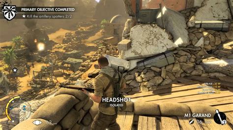 Процесс обнаружения и распознавания основного штаба партизан в игре Sniper Elite 4