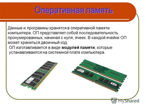 Процесс хранения и получения информации в оперативной памяти