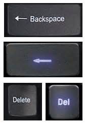 Различия между клавишами "Delete" и "Backspace"