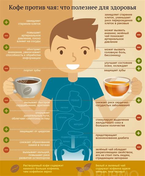 Различное воздействие чая и кофе на организм
