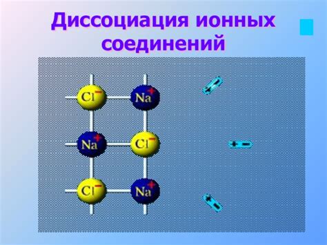 Распад ионных соединений при диссоциации