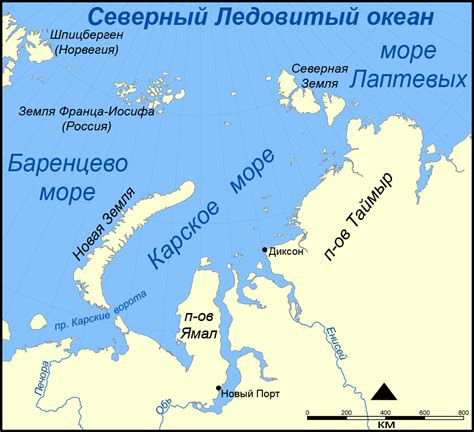 Расположение Сабетты на просторах Карского моря