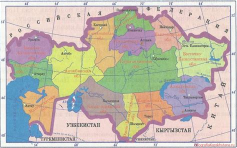 Расположение Тобола на территории Казахстана