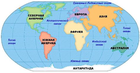 Расположение ледяных континентов и полярного острова