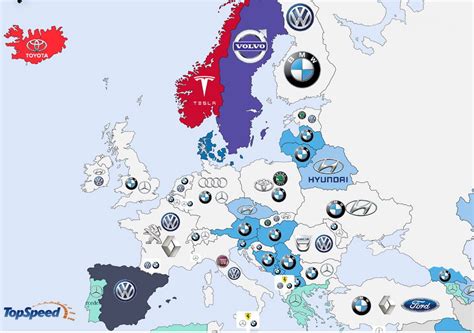 Распределение производства автомобилей Volvo по странам Европы