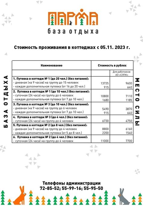 Расчет и оплата проживания и дополнительных услуг