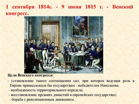 Результаты Венского собрания и их значение для геополитического облика Европы
