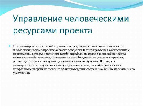 Роли и обязанности при планировании проекта