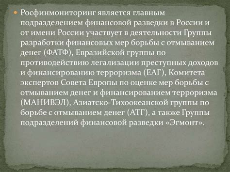 Роль и функции Федеральной службы по финансовому мониторингу