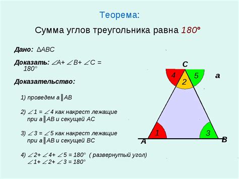 Свойства суммы углов в треугольнике