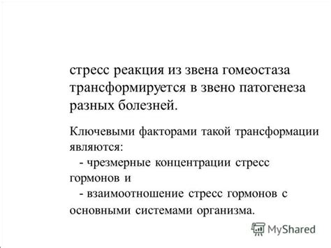 Связь критического пункта с основными системами организма