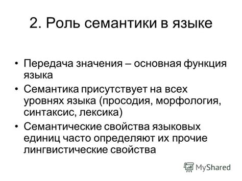 Семантические аспекты лексических единиц в языке