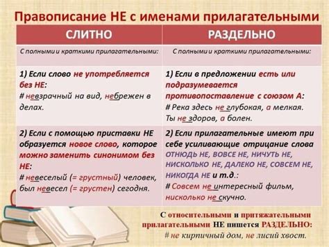 Ситуации, когда прилагательные пишутся слитно