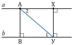 Соотношения между параллельными прямыми и прямоугольными треугольниками