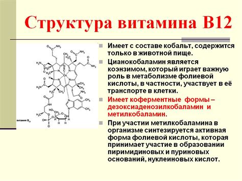 Состав и структура витамина В12