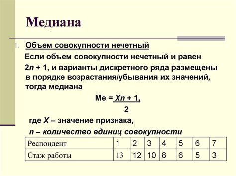 Сравнение медианы с альтернативными мерами центральной тенденции