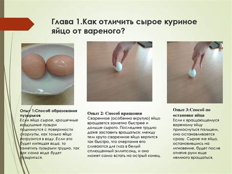 Сравнение сырого и вареного яйца