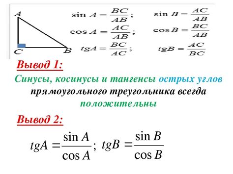 Сущность и методы определения синуса в прямоугольном треугольнике