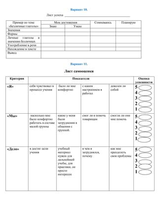 Тип 1: Глаголы для безличных инструкций