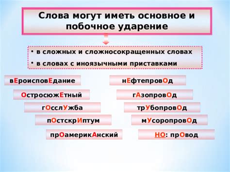 Ударение в словах с приставками и суффиксами