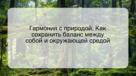 Уединенное расположение среди окружающей природы: баланс и гармония