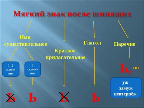 Употребление мягкого знака в зависимости от положения в слове и соседних звуков