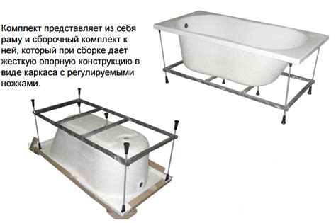 Установка опор для акриловой ванной