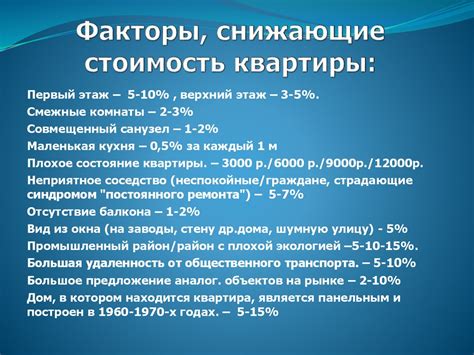 Факторы, влияющие на стоимость: что нужно учесть при оценке цены