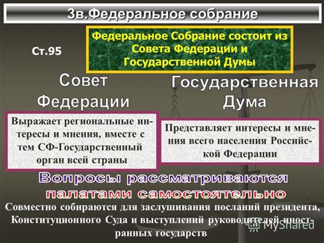 Федеральное собрание и региональные интересы: противостояние и согласование