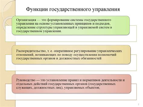 Функции государственного органа для обеспечения общественных потребностей