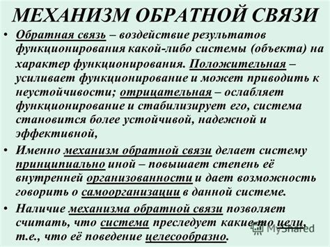 Цель и механизм функционирования системы регистрации и обратной связи