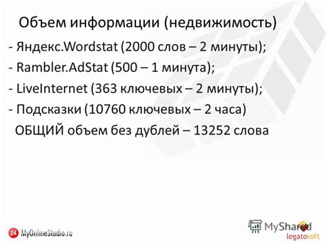 Частота использования отдельных ключевых слов: влияние на объем информации