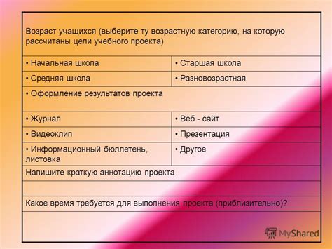 Четвертый шаг: выберите возрастную категорию "Для всех возрастов"