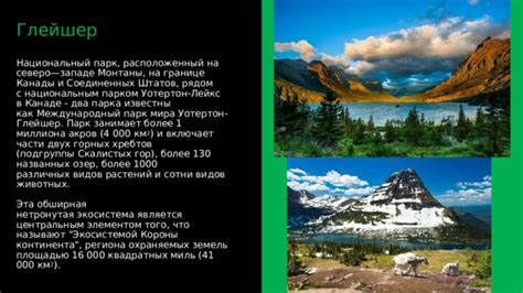 Экологическое и природное окружение вокруг высокогорья на Северо-Западе Соединенных Штатов