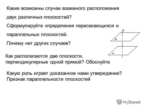  Геометрическое представление взаимного расположения параллельных плоскостей 