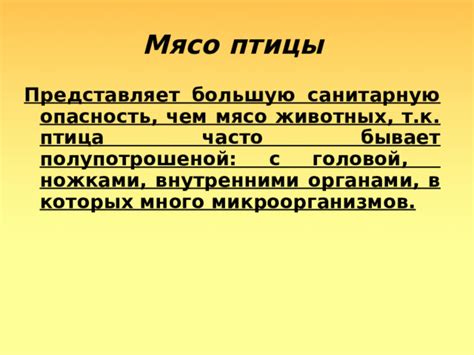  Опасность микроорганизмов в рационе из птицы и возможные негативные последствия 