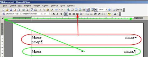  Примеры верной разбивки слов в программе Microsoft Word 2010 