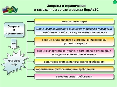  Существующие ограничения и запреты 