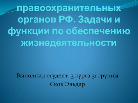  Функции и задачи правоохранительных органов 