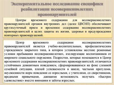 Важность образования и реабилитации для несовершеннолетних правонарушителей