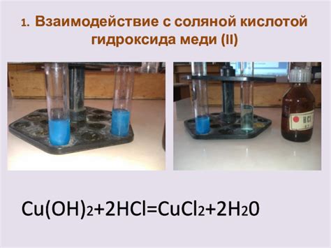 Взаимодействие меди с соляной кислотой