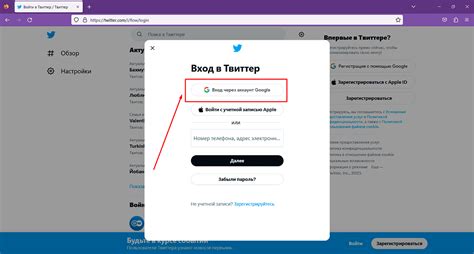Вход через Twitter