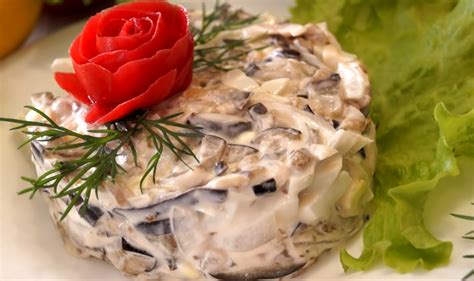 Гармония вкусов: грибы и язык в салате