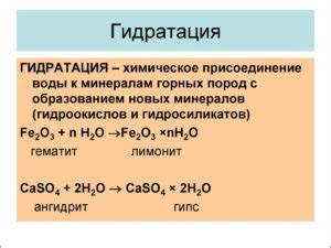 Гидратация и питание