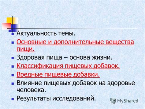 Дополнительные вещества и добавки